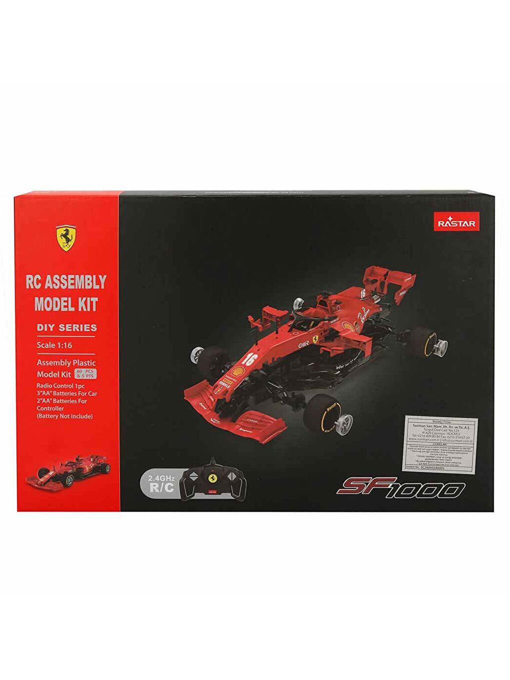 Rastar Renksiz 1:16 Ferrari SF1000 Uzaktan Kumandalı Model Araç Montaj Kiti S02031961