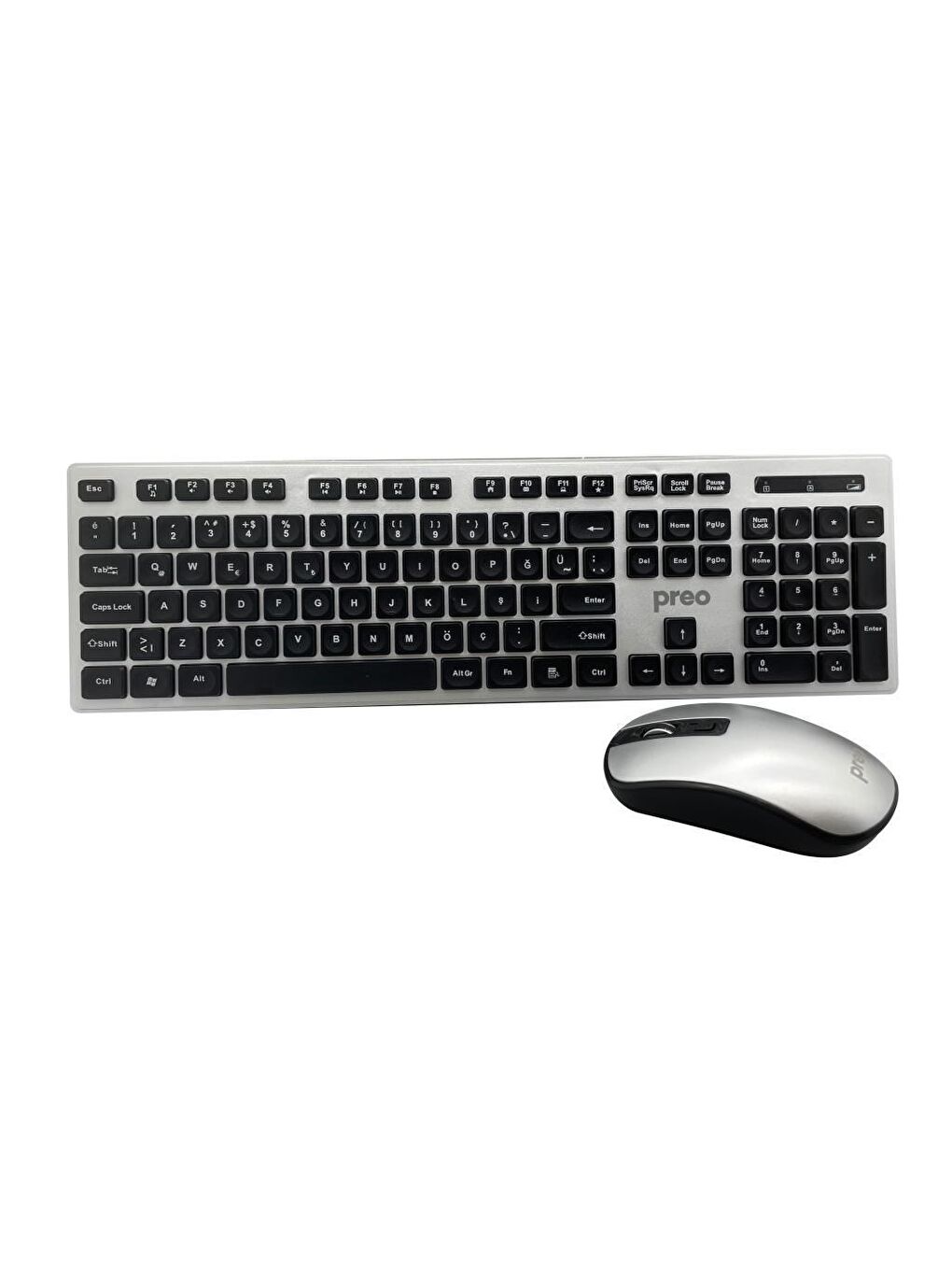 My Keymouse KM06 Zarif Tasarım Kablosuz Klavye Mouse Set Gümüş