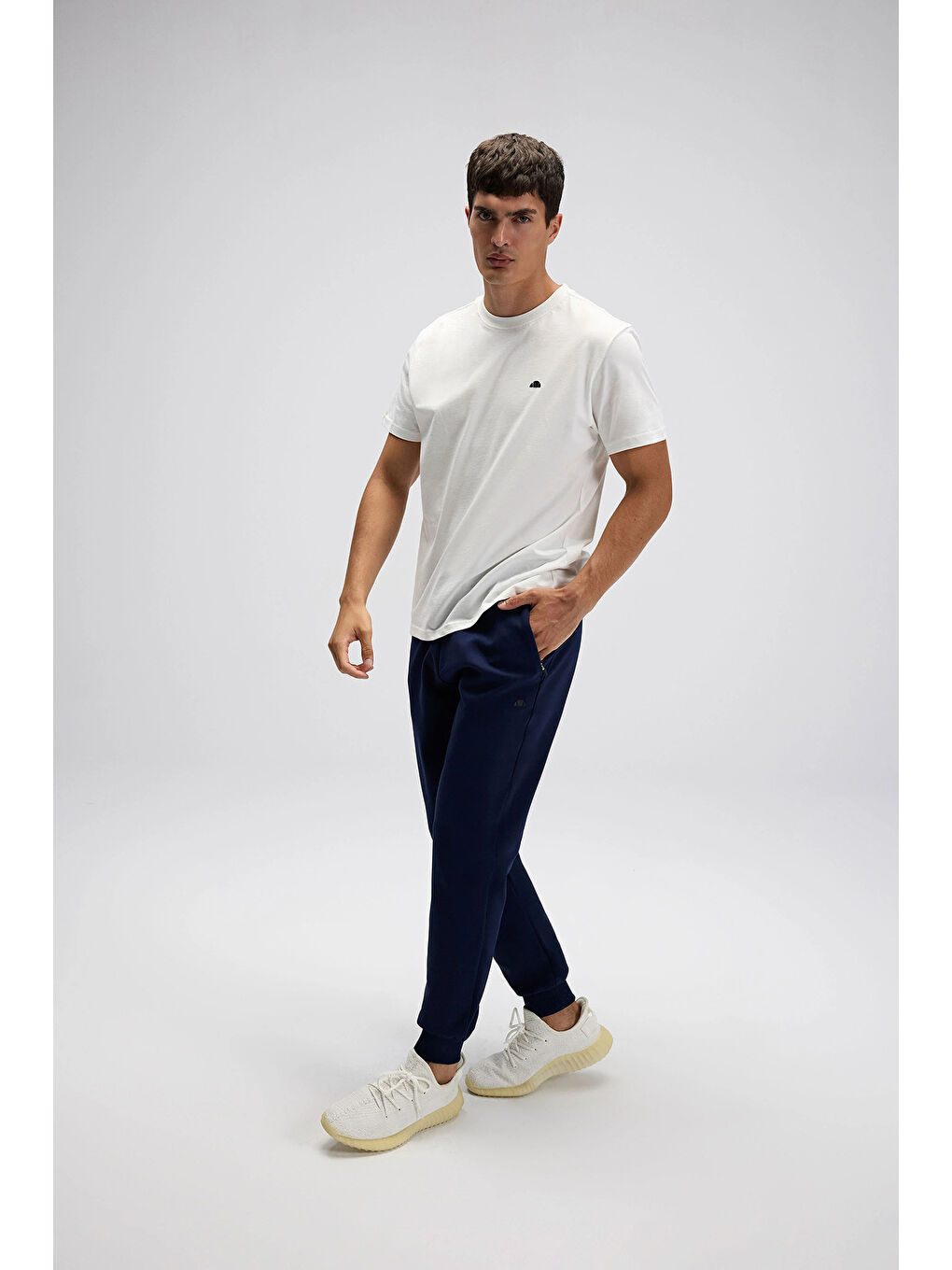 Lacivert Pamuklu Regular Fit Normal Bel Ribanalı Paça Eşofman Altı EM554-NV-1