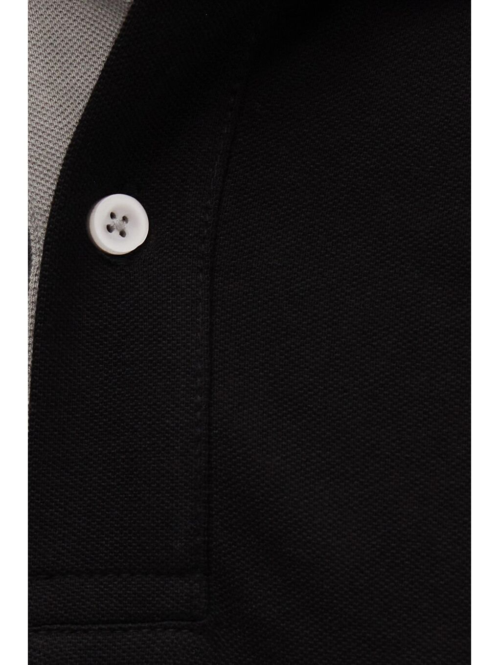 Erkek Slim Fit Dar Kesim %100 Pamuk Yumuşak Dokulu Serin Tutan Kumaş Düz Pike Siyah Polo Yaka Tişört-4