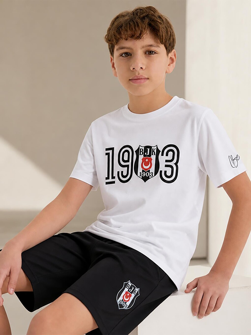 Siyah 1903 Klasik Büyük Çocuk 10-13 Yaş Takım - Beyaz-7