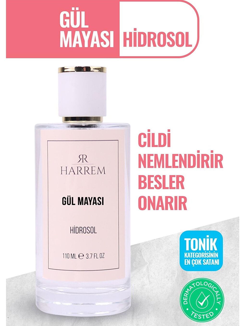 Harrem Renksiz Gül Mayası Suyu Aydınlatıcı Gözenek Sıkılaştırıcı Tonik 110 ml - 1