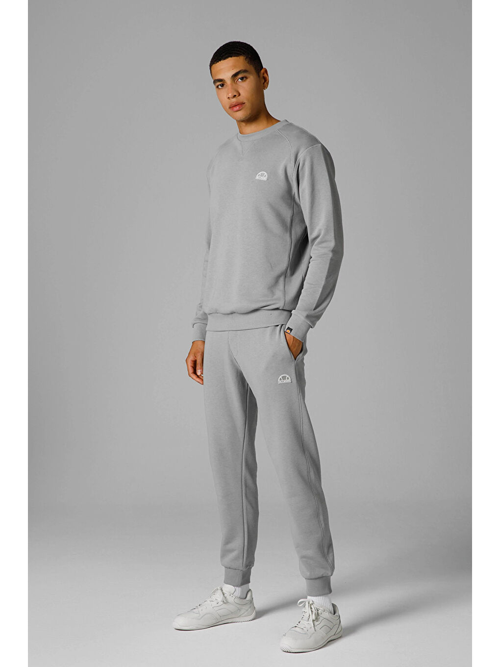 Gri Logolu Pamuklu Regular Fit Bisiklet Yaka Sweat EM2821-GI-1