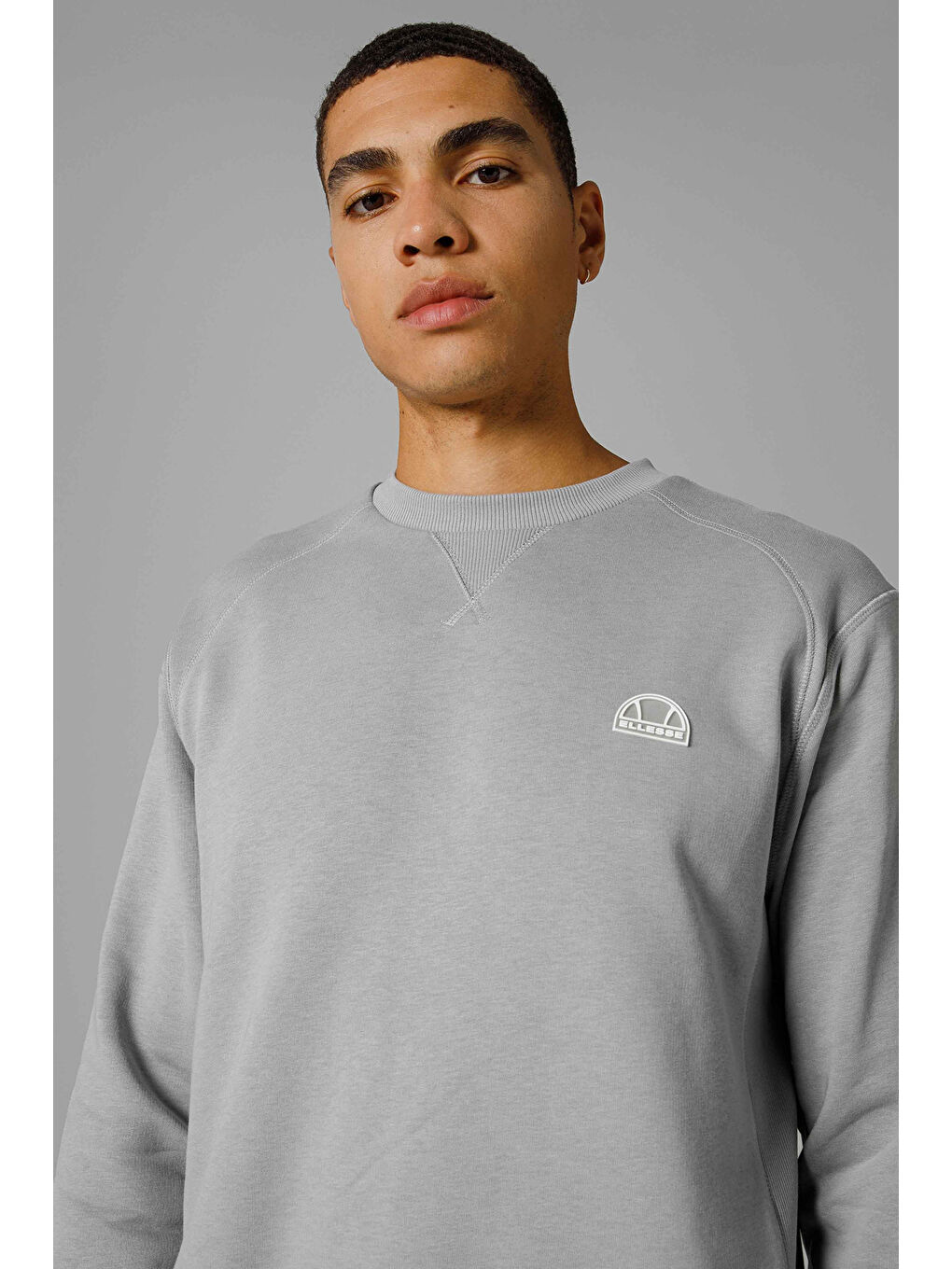 Gri Logolu Pamuklu Regular Fit Bisiklet Yaka Sweat EM2821-GI-3