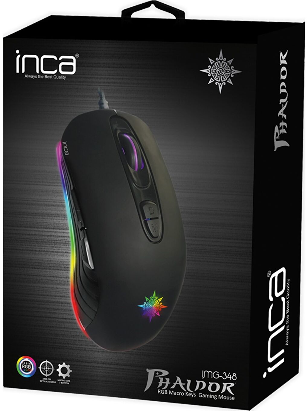 Inca Siyah Phaldor IMG-348 RGB Macro Keys Oyuncu Gaming Mouse - 4