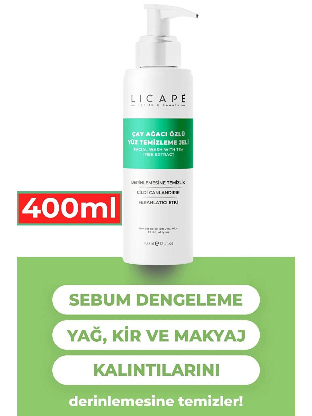 Çay Ağacı Özlü Yüz Temizleme Jeli 400 ml