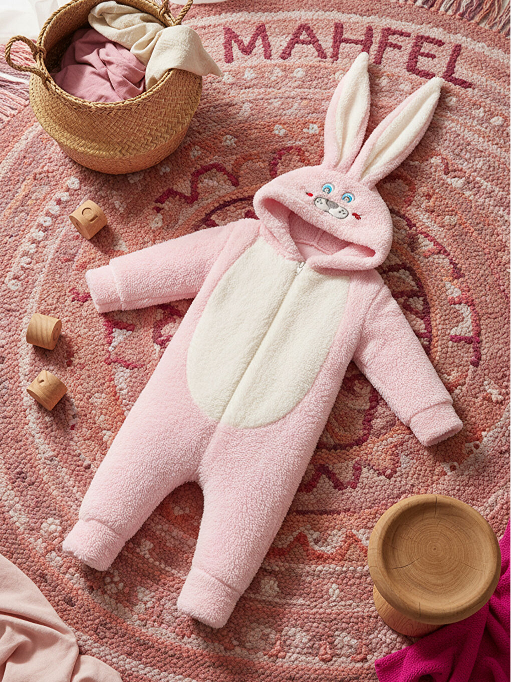 Welsoft Kız Çocuk Pembe Desenli Kışlık  Uyku Tulumu 1–6 Yaş-3