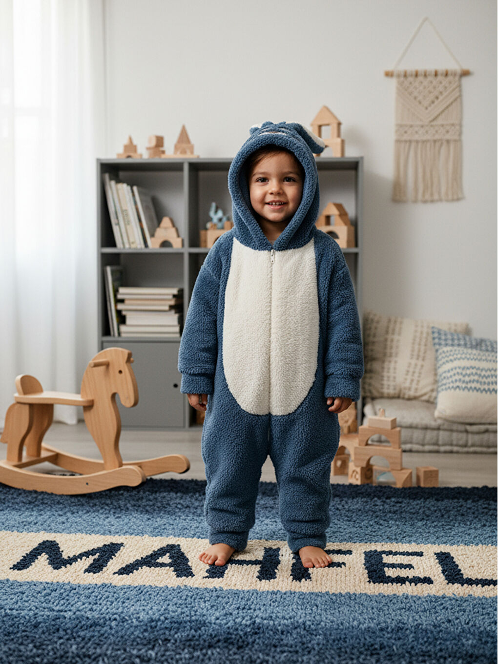Welsoft Lacivert Kız Çocuk Desenli Kışlık  Uyku Tulumu 1–6 Yaş-4