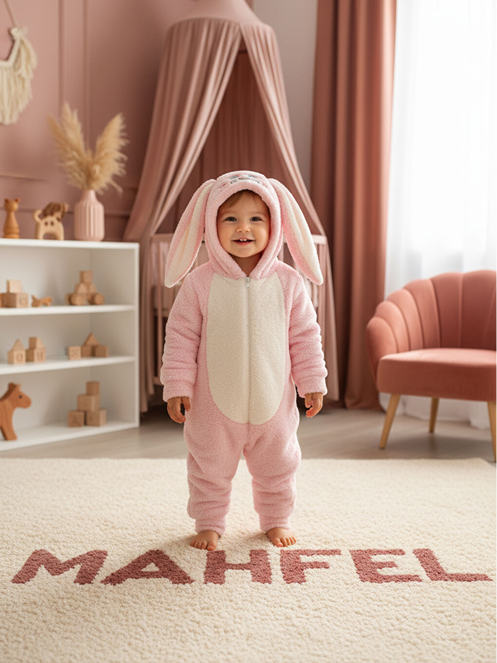 Welsoft Kız Çocuk Pembe Desenli Kışlık  Uyku Tulumu 1–6 Yaş-4