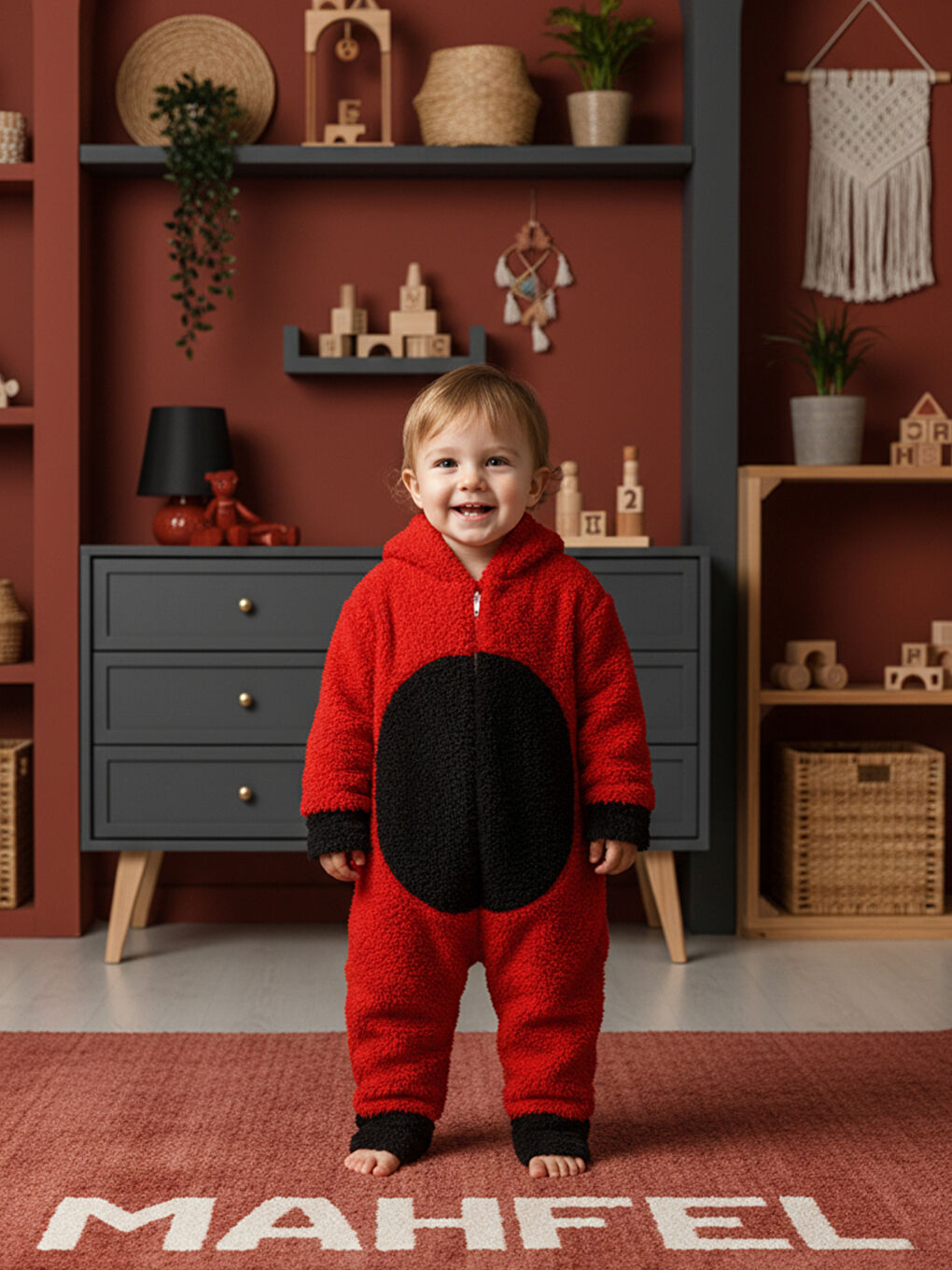 Kırmızı Welsoft Uğur B. Desenli Kışlık  Uyku Tulumu 1–6 Yaş-4