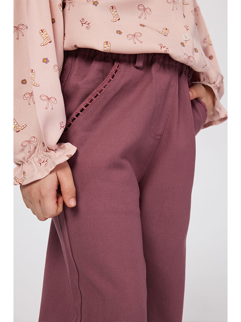 Pembe Kız Çocuk Gül Pantolon-1