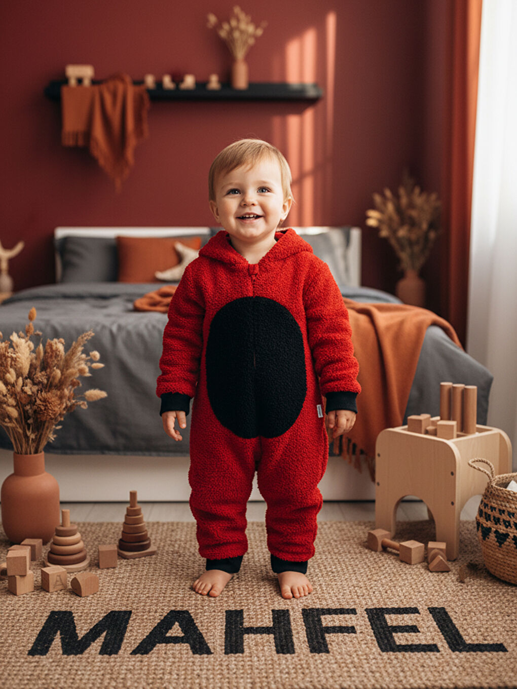 Kırmızı Welsoft Uğur B. Desenli Kışlık  Uyku Tulumu 1–6 Yaş-5