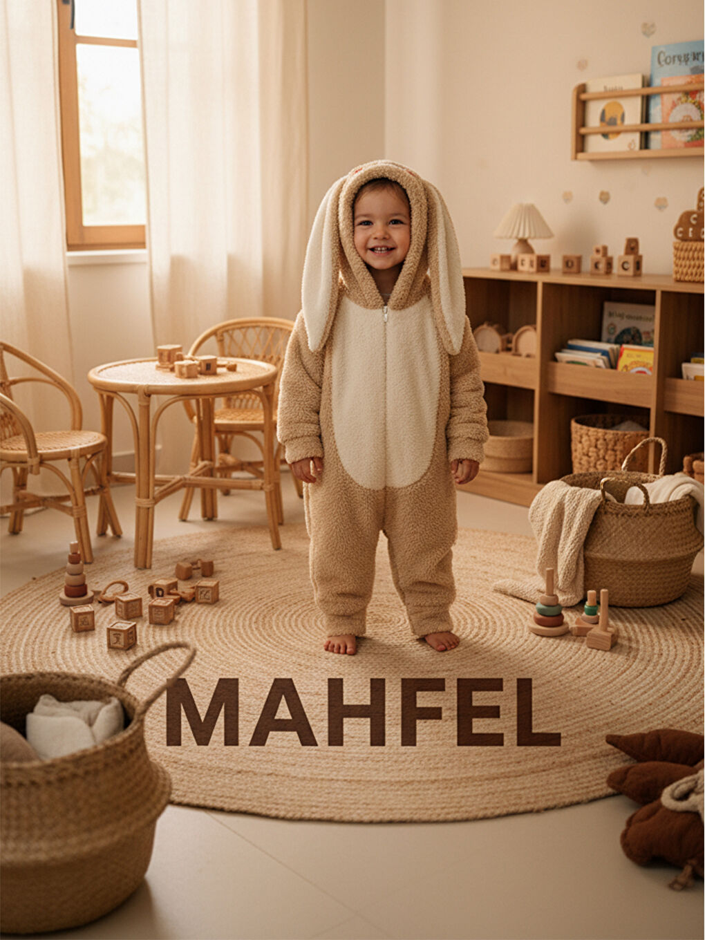 Kahverengi Welsoft Krem Kız Çocuk Desenli Kışlık  Uyku Tulumu 1–6 Yaş-2