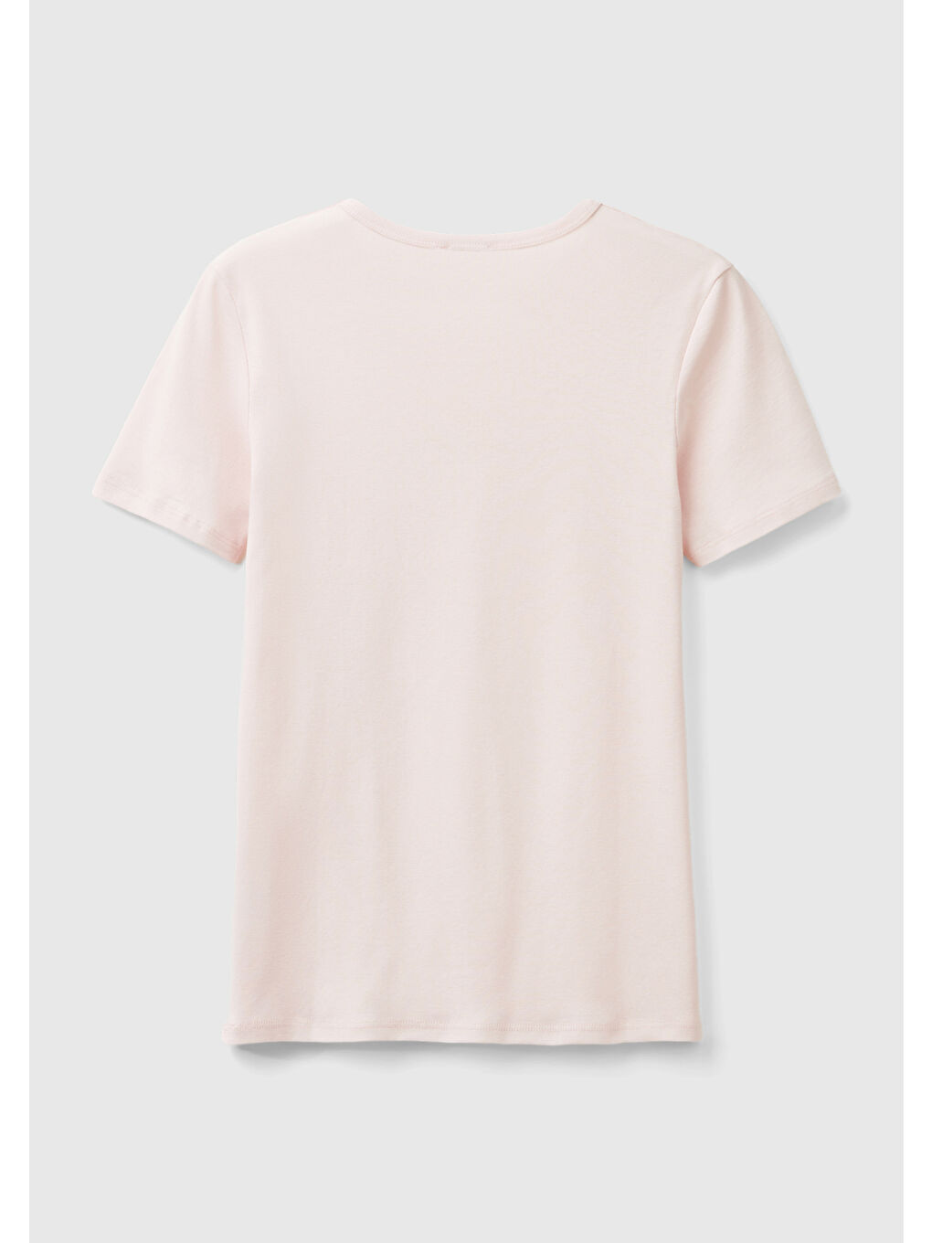 United Colors Of Benetton Kadın Toz Pembe  100 Pamuk Benetton Yazılı Basic T Shirt - 3