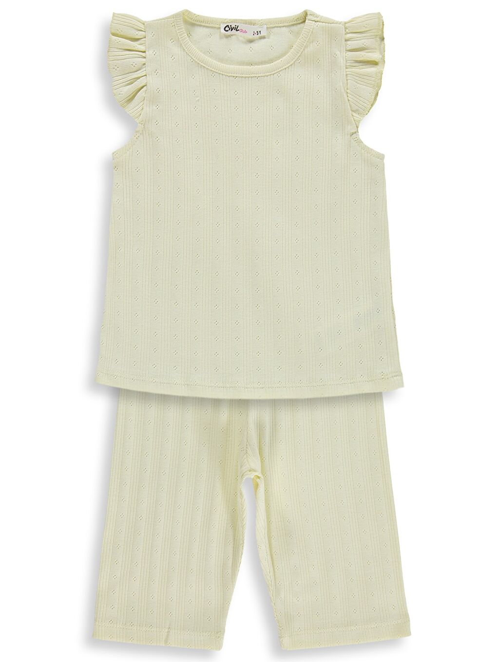 Girls Kaprili 2-5 Yaş Pijama Takımı - Sarı