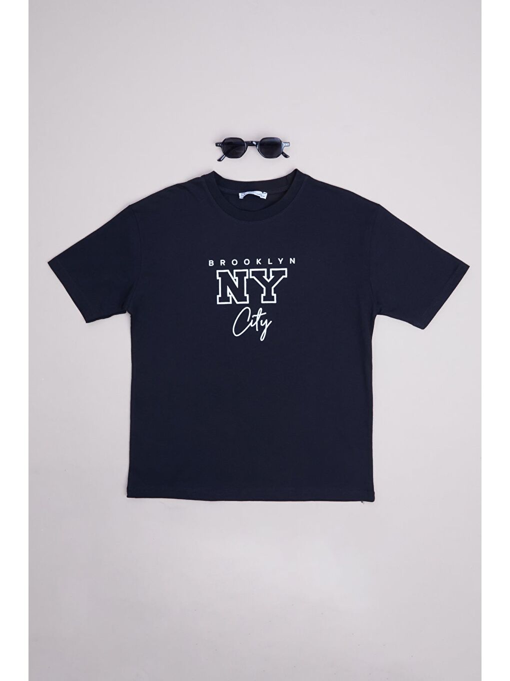 Siyah Brooklyn City Baskılı Erkek Çocuk Tişört