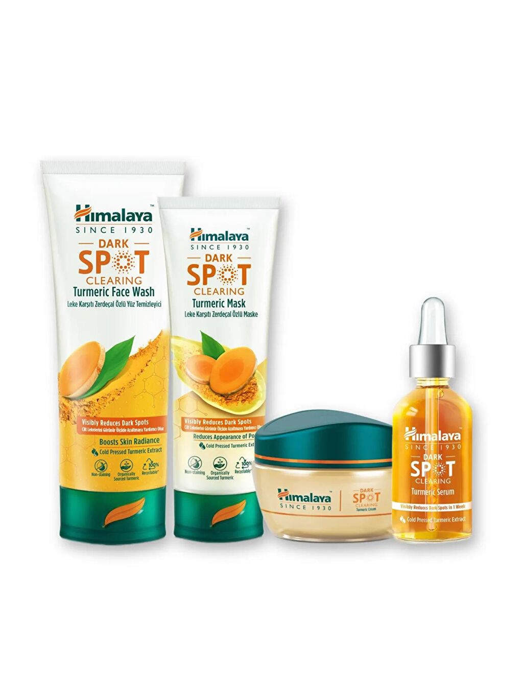 Himalaya Since 1930 Dark Spot Clearing Leke Karşıtı Zerdeçal Özlü Yüz Bakım Seti, Temizleyici, Maske, Krem, S