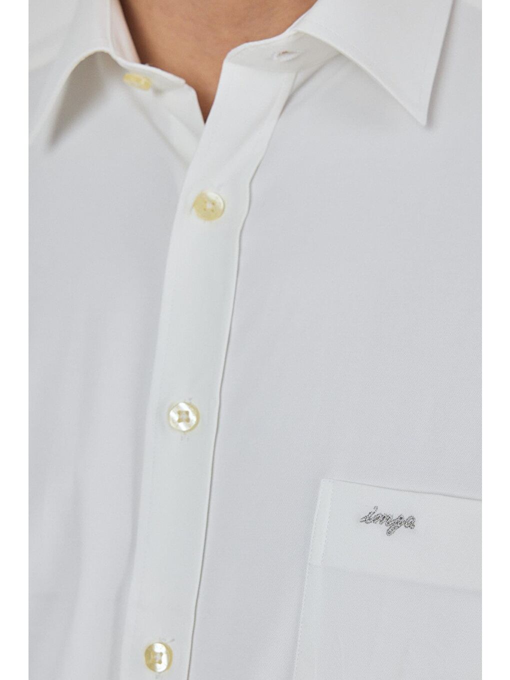 Kahverengi Uzun Kol Düz Bez Ayağı Sert Yaka Cepli Pamuklu Classic Comfort Fit Gömlek 1004250210-3