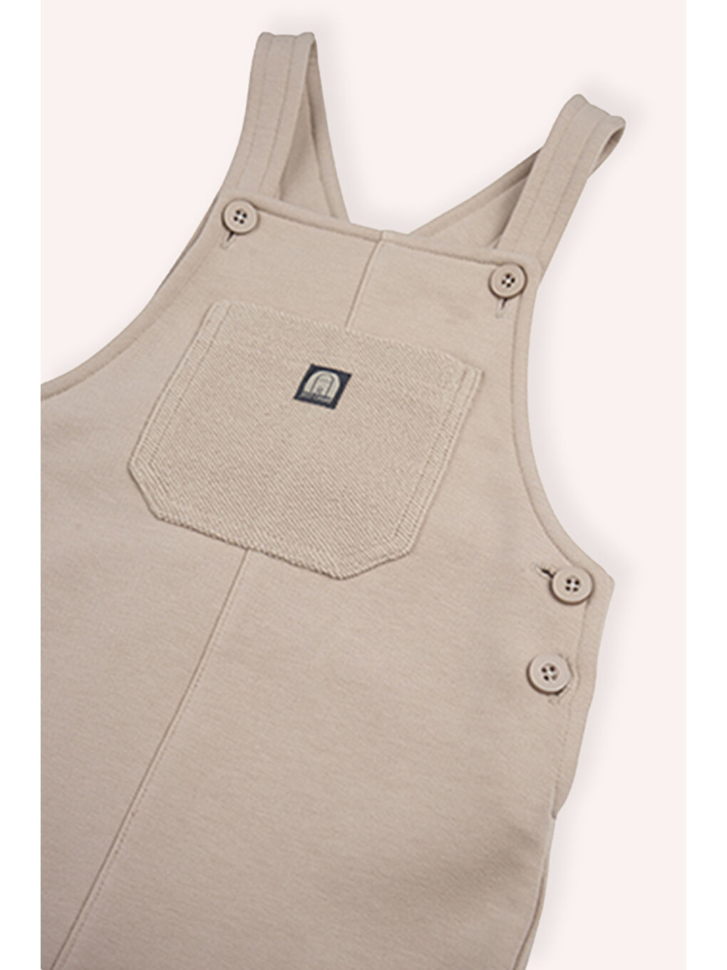 Bej Erkek Çocuk Cepli Örme Salopet Vizon-5