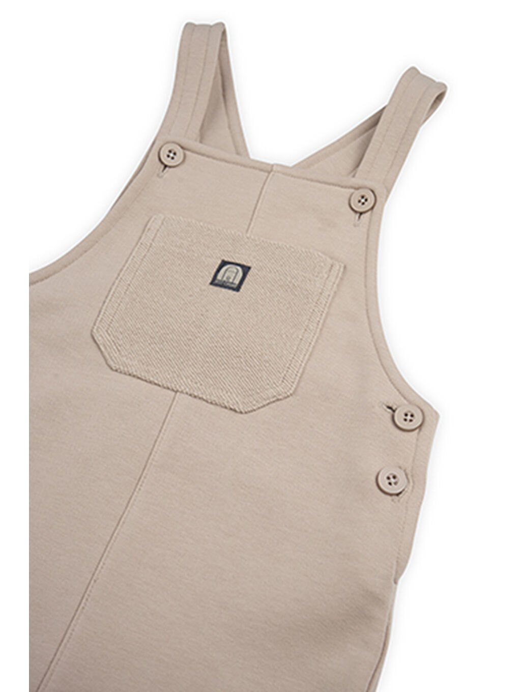 Bej Erkek Çocuk Cepli Örme Salopet Vizon-6