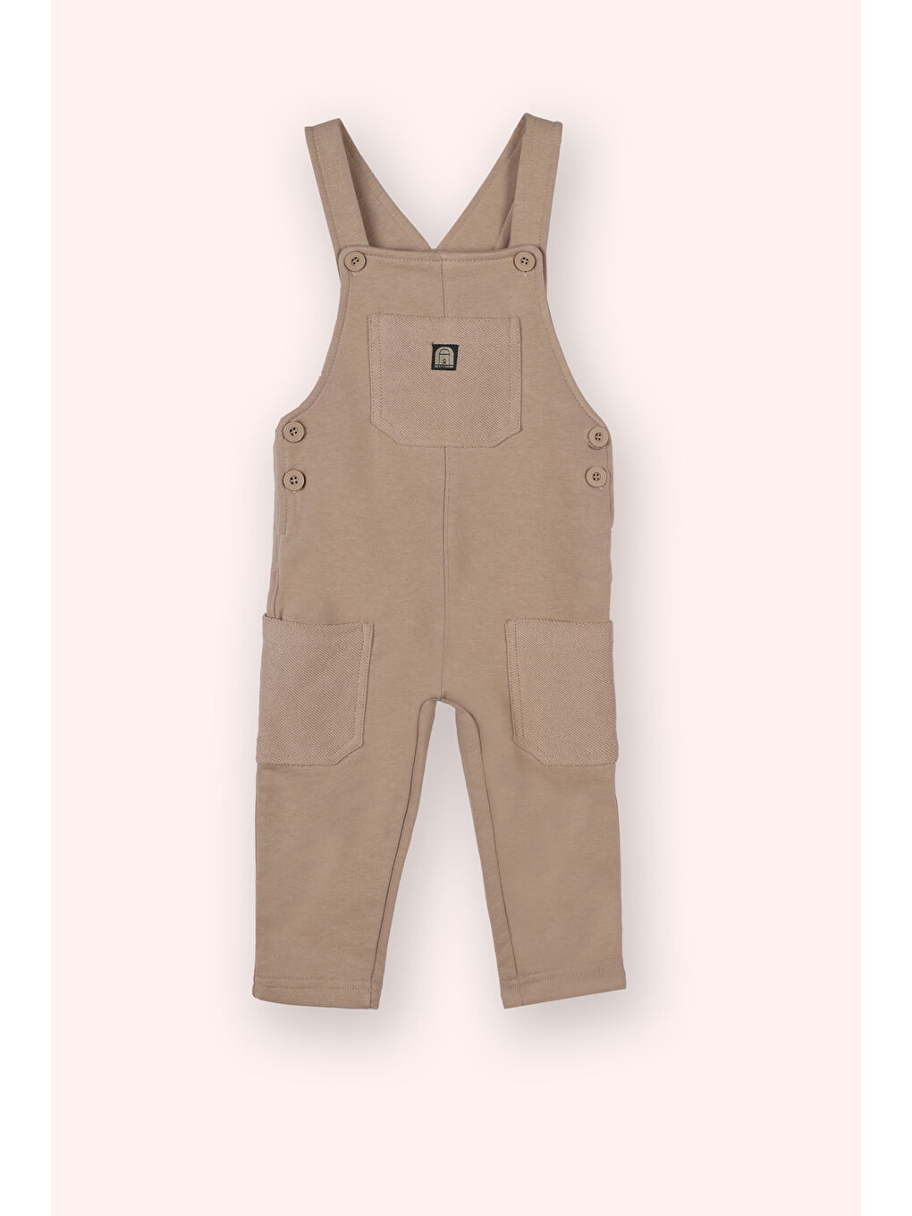 Bej Erkek Çocuk Cepli Örme Salopet Vizon-7