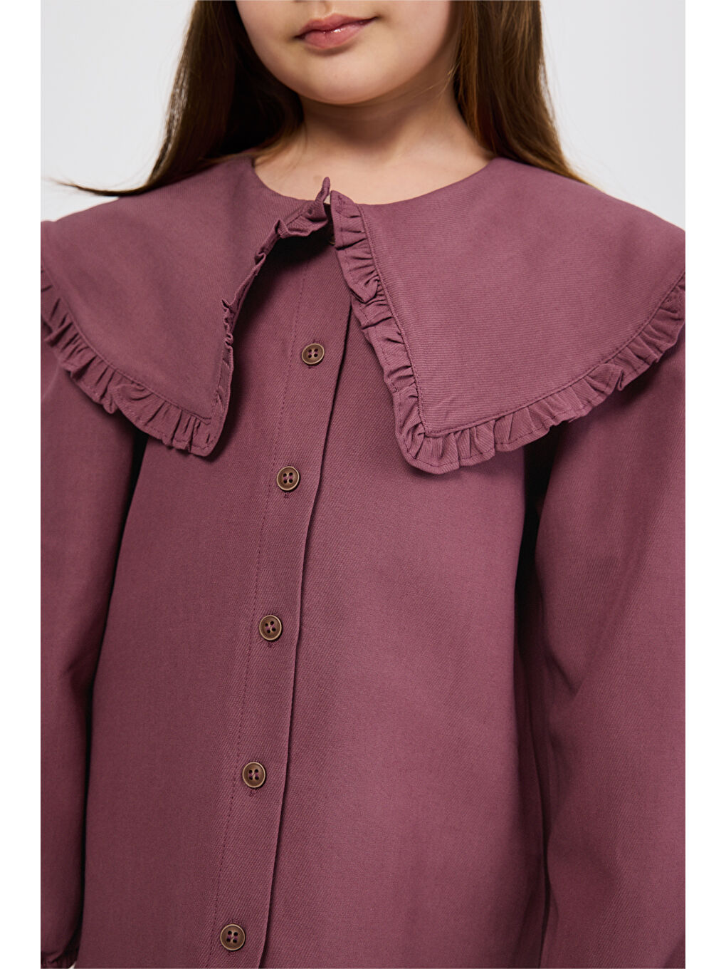 Pembe Kız Çocuk Gül Gömlek-1