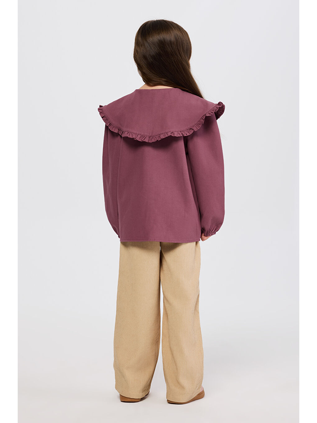 Pembe Kız Çocuk Gül Gömlek-5