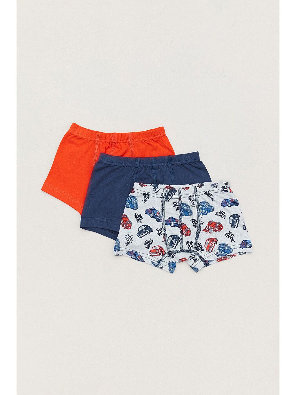 Karışık Araba Baskılı Erkek Çocuk 3 Lü Boxer