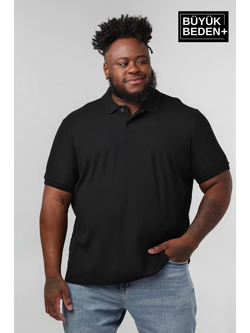 Siyah Erkek Polo Yaka Tişört SPR25BPL25