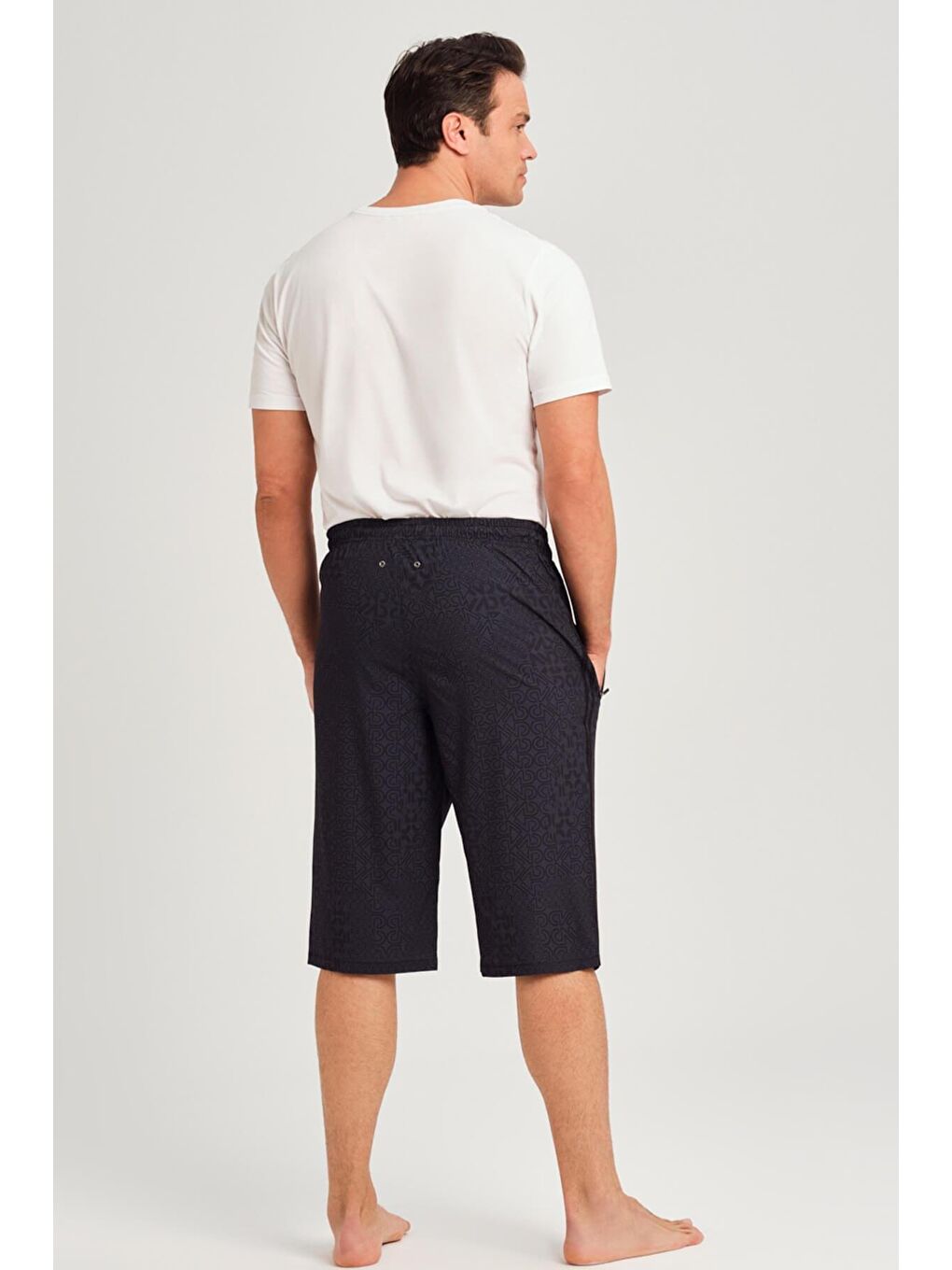 Siyah Diz Altı Erkek Uzun Havuz Ve Deniz Şortu 4057-3