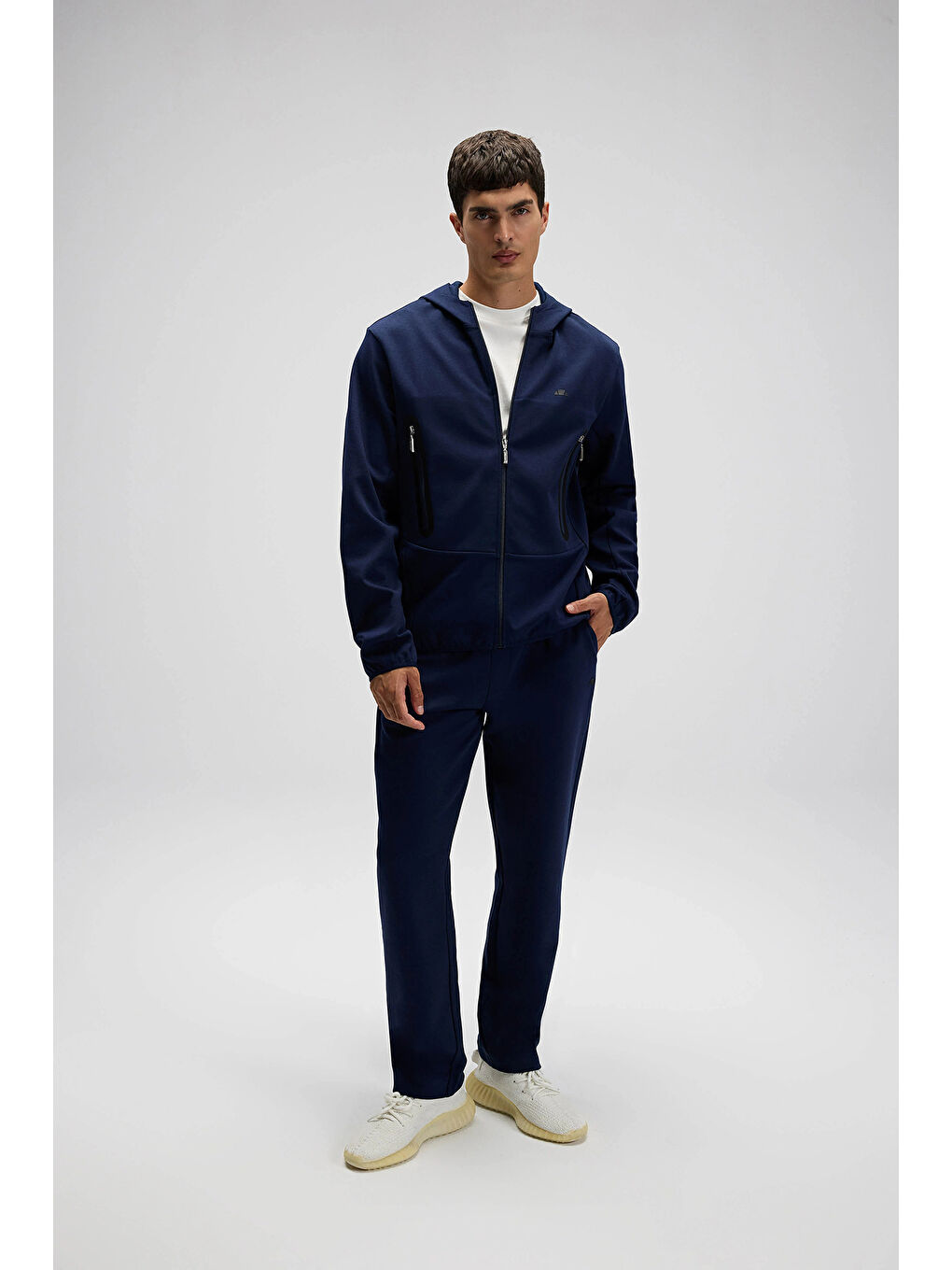 Lacivert Pamuklu Regular Fit Normal Bel Düz Paça Eşofman Altı EM546-NV-1