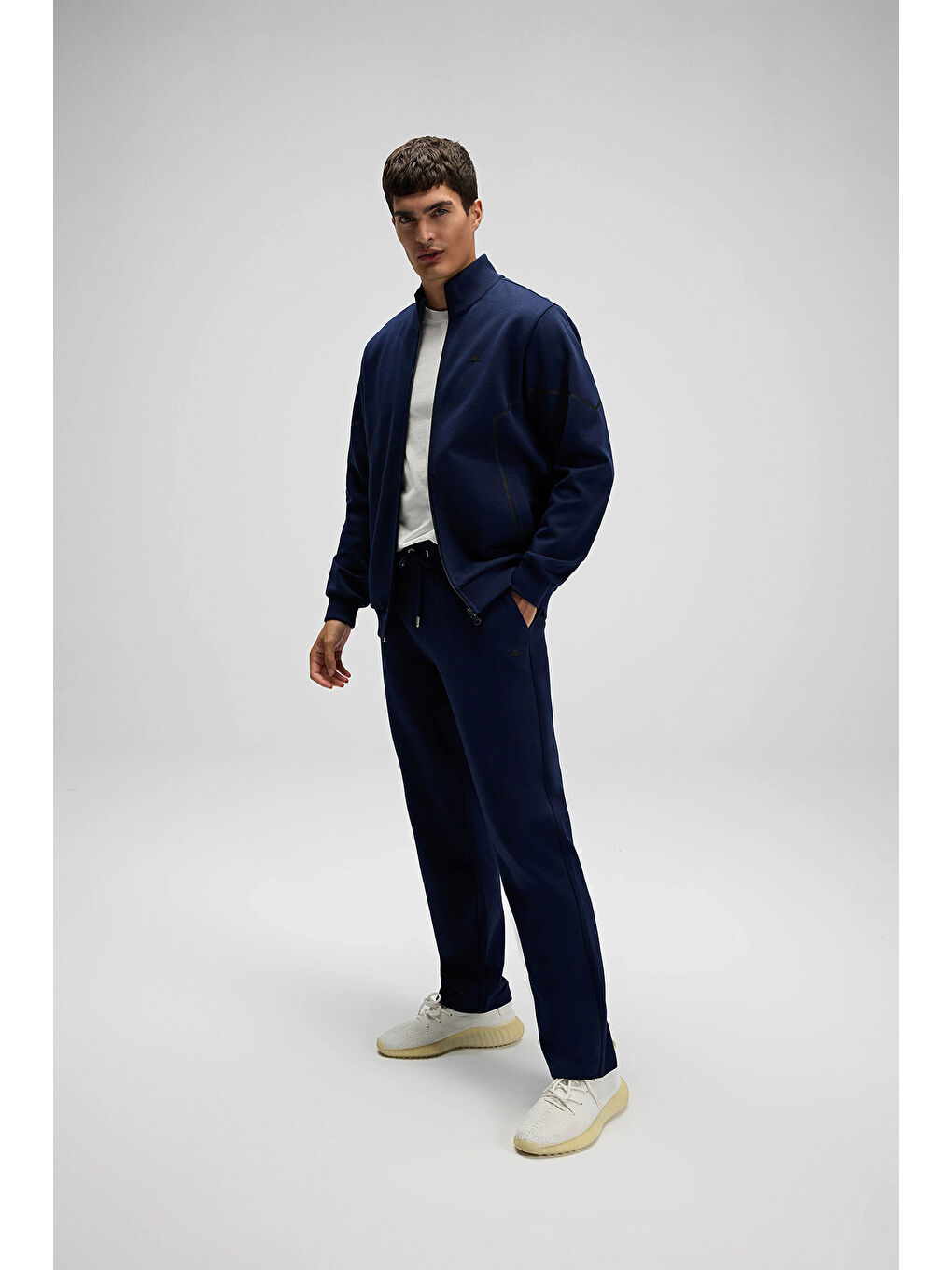 Lacivert Pamuklu Regular Fit Normal Bel Düz Paça Eşofman Altı EM546-NV-2