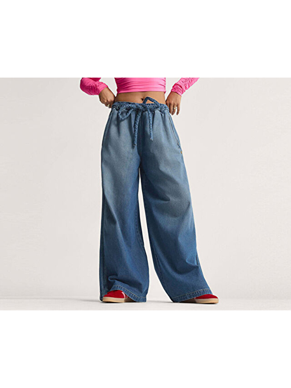 P Ess Denim Tp Kadın Günlük Pantolon Ke1071 Mavi-4