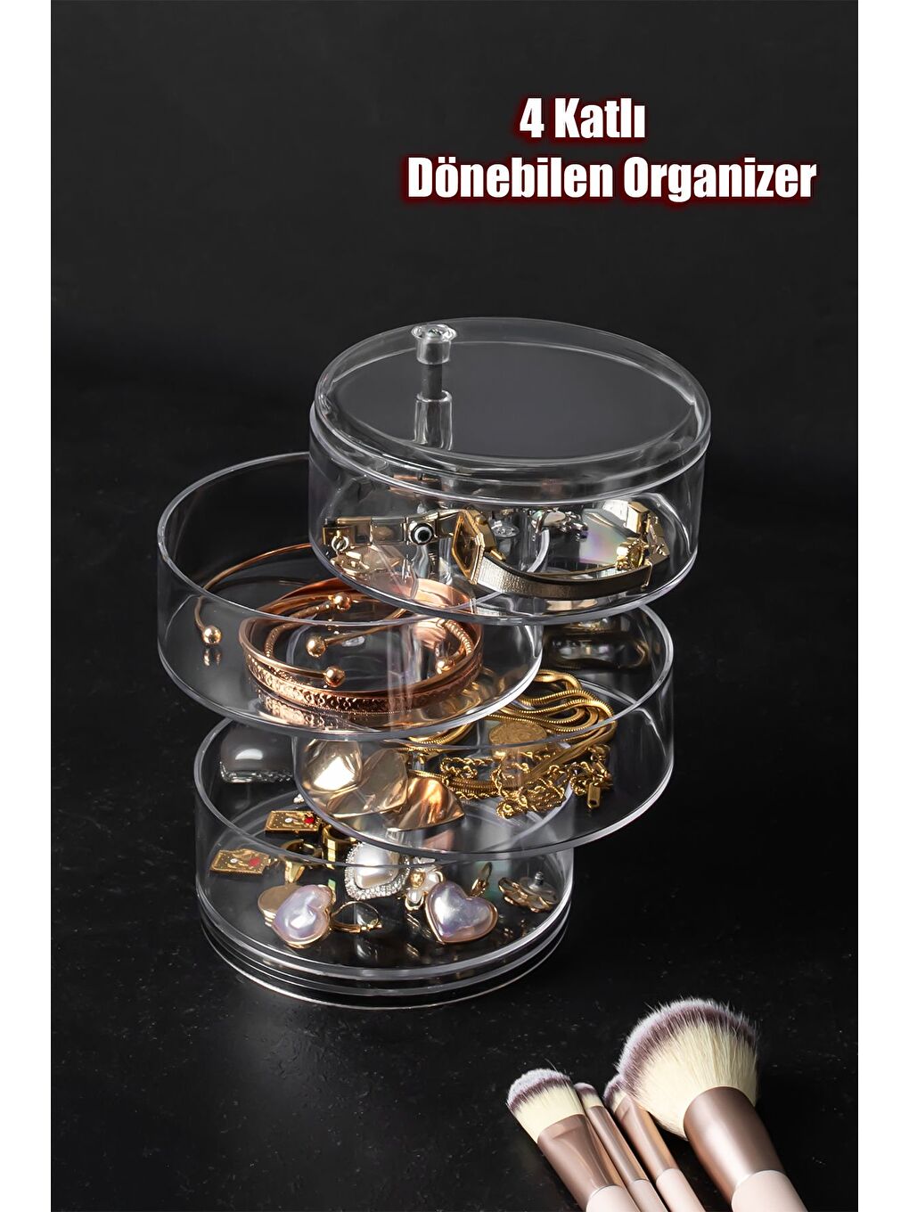 Renksiz Ak-515 4 Katlı Dönebilen Organizer Çok Amaçlı Düzenleyici-1