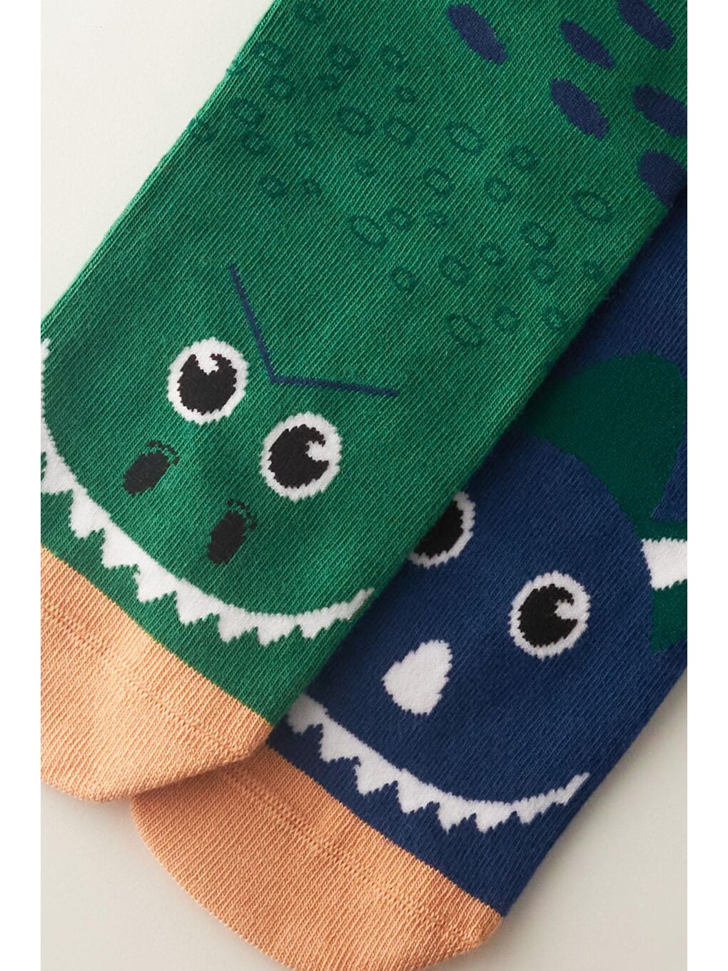 Lacivert Erkek Sevimli Dinozor Desenli Yılbaşı Temalı Yılbaşı Temalı Soket Çorap-1