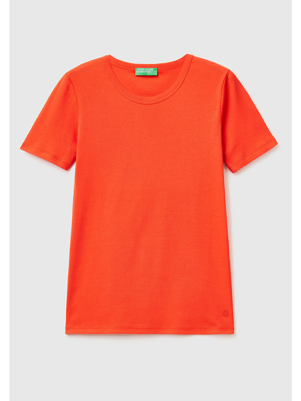 United Colors Of Benetton Kadın Kırmızı  100 Pamuk Basic Kısa Kollu Bisiklet Yaka T Shirt - 1