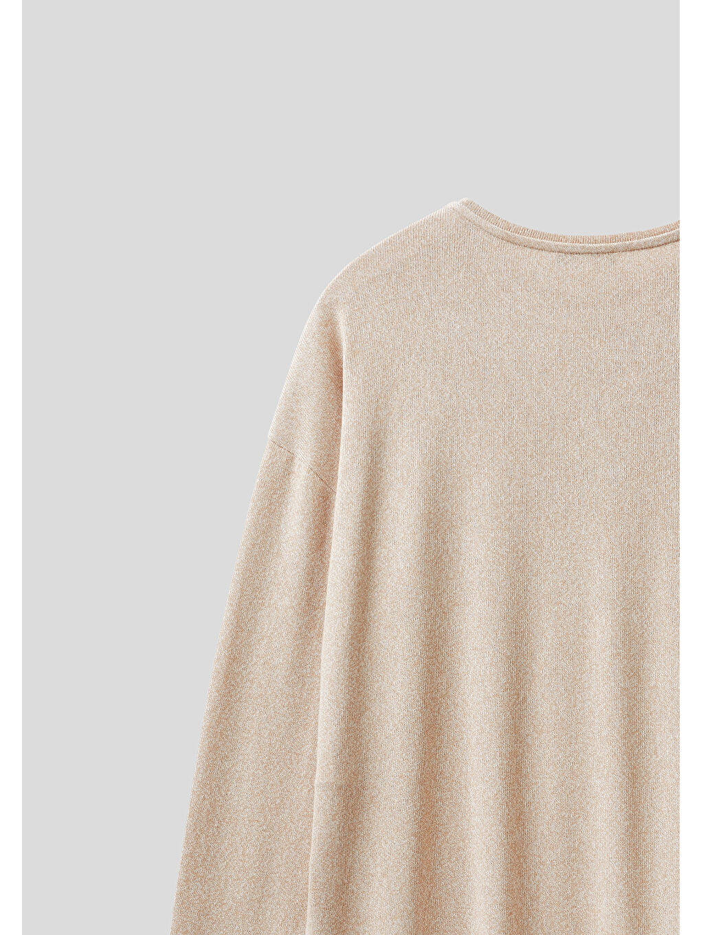 Kadın Ekru Uzun Kollu Viskoz Tişört-3