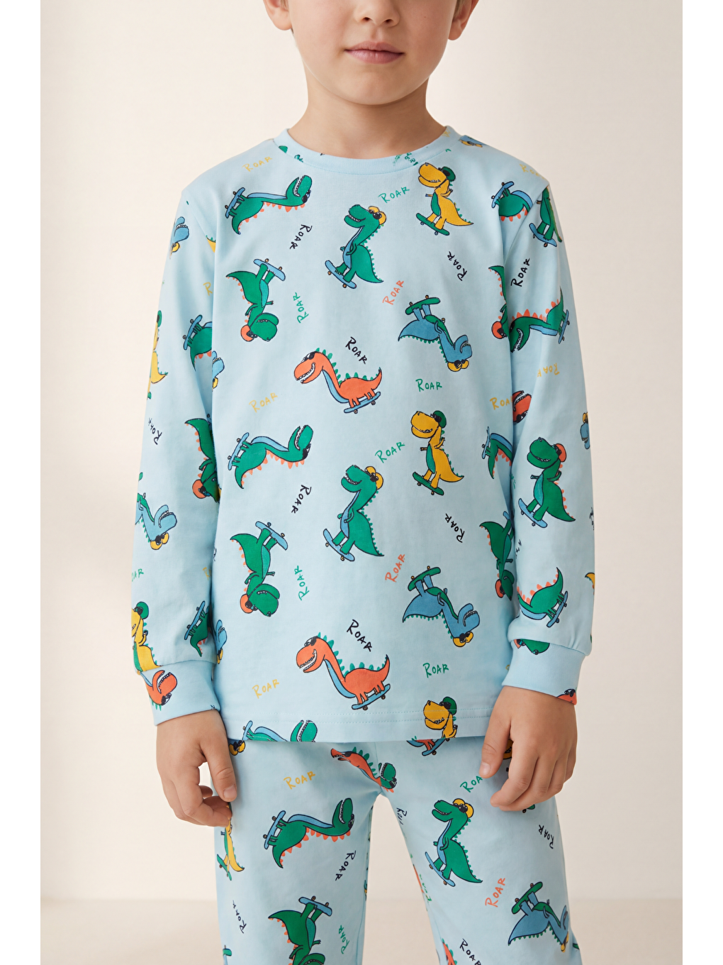 Karışık Erkek Çocuk Dinozor Desenli Pijama Takımı-1