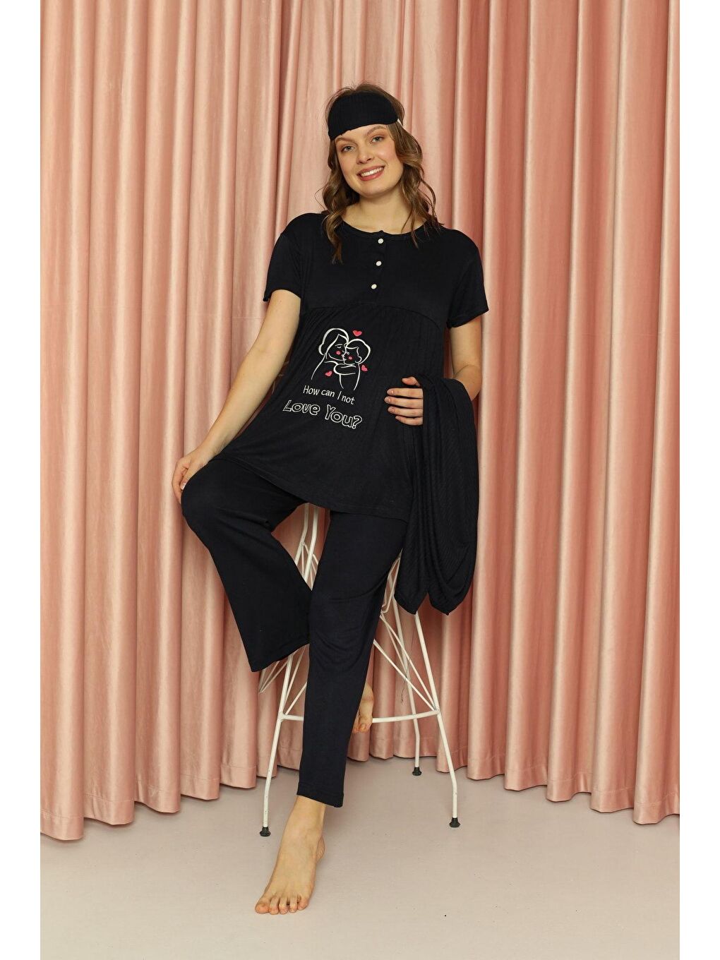 Mavi Hamile Pijama Takım ELZ-8901 -5-2