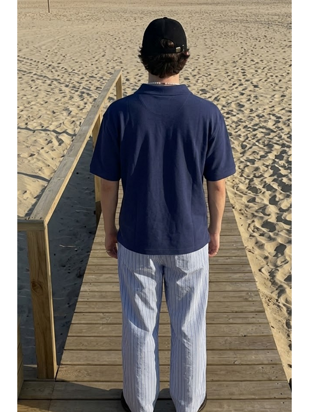 Erkek Casual Rahat Lacivert Polo Yaka Tişört-4