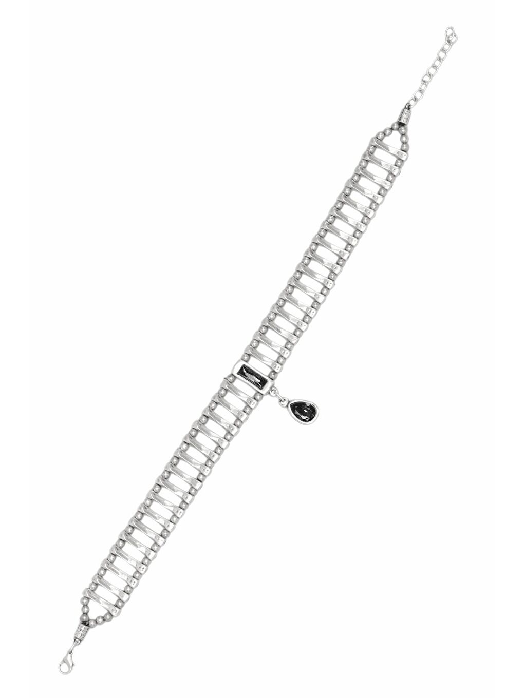 Gri Kadın Antik Gümüş Kaplama Tasarım Choker