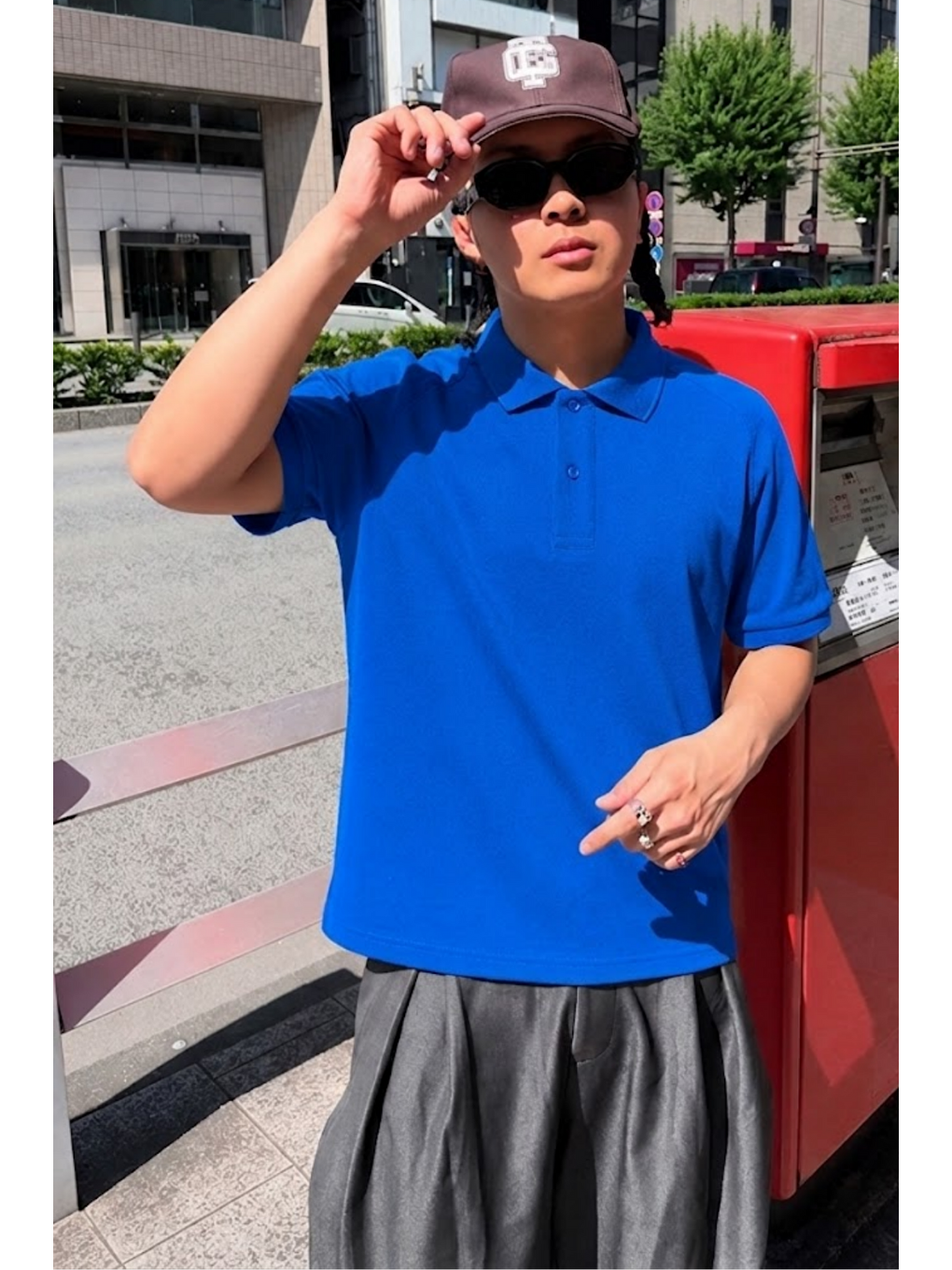 Erkek Straight Fit Mavi Polo Yaka Tişört