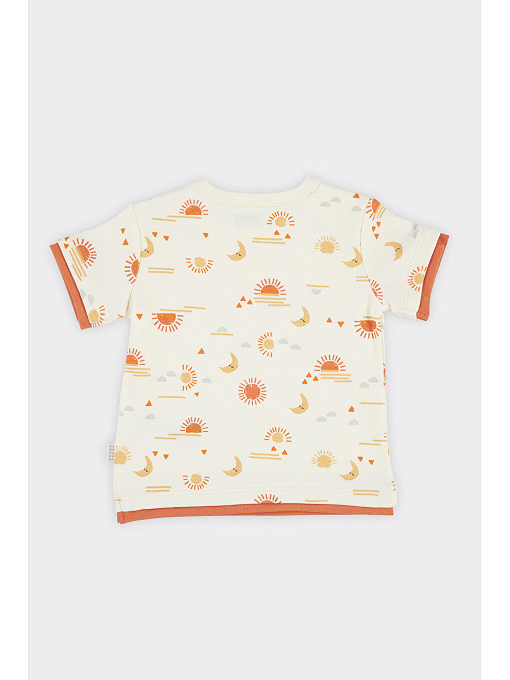 Yenidoğan Baskılı Kısa Kollu Ekru Tişört-1