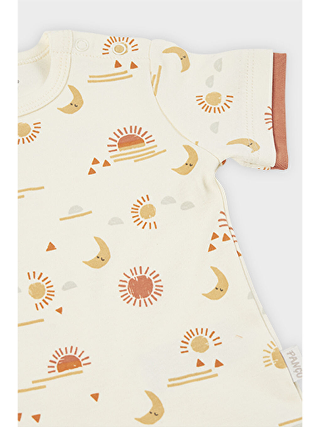 Yenidoğan Baskılı Kısa Kollu Ekru Tişört-2