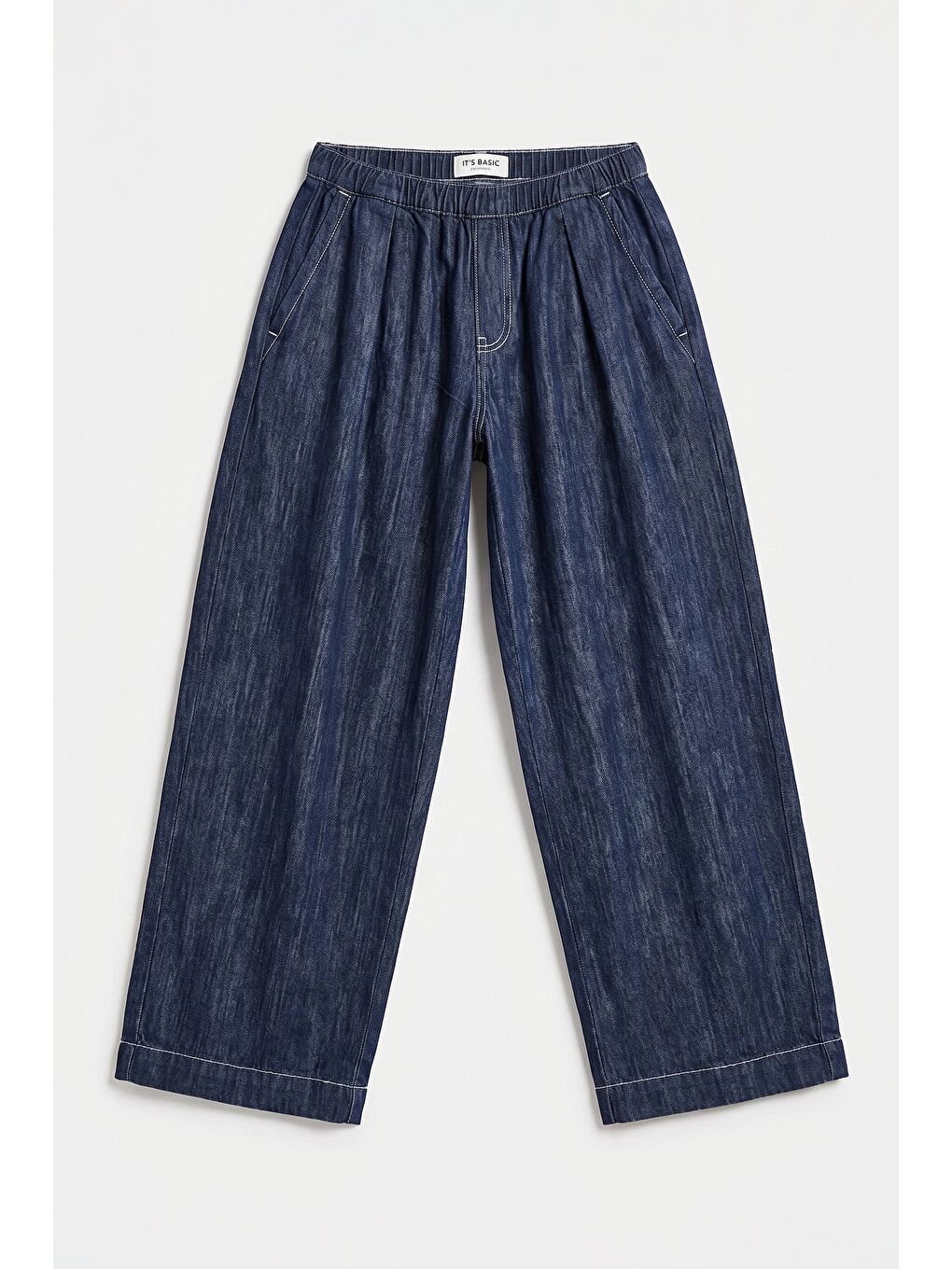 Kadın İndigo Selvedge 7s6-50 Baggy Cocoon Denim Jean-4