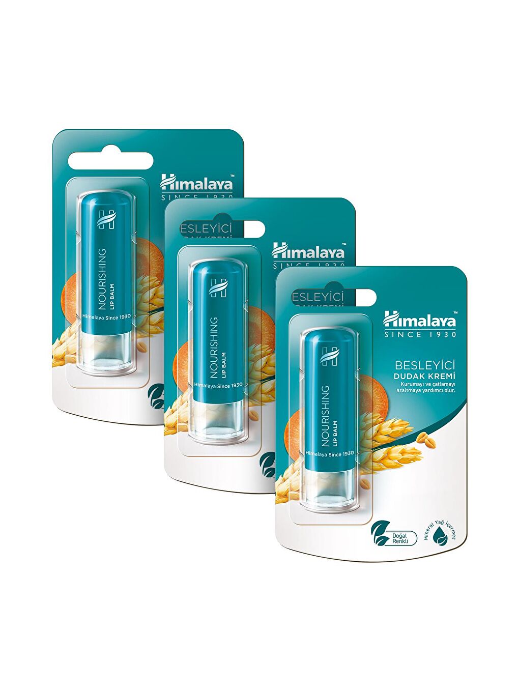 Besleyici Lip Balm, Buğday Tohum Yağı, Nemlendirici, %100 Doğal Renk, Silikon Içermez, 4,5 Gr 3 Adet