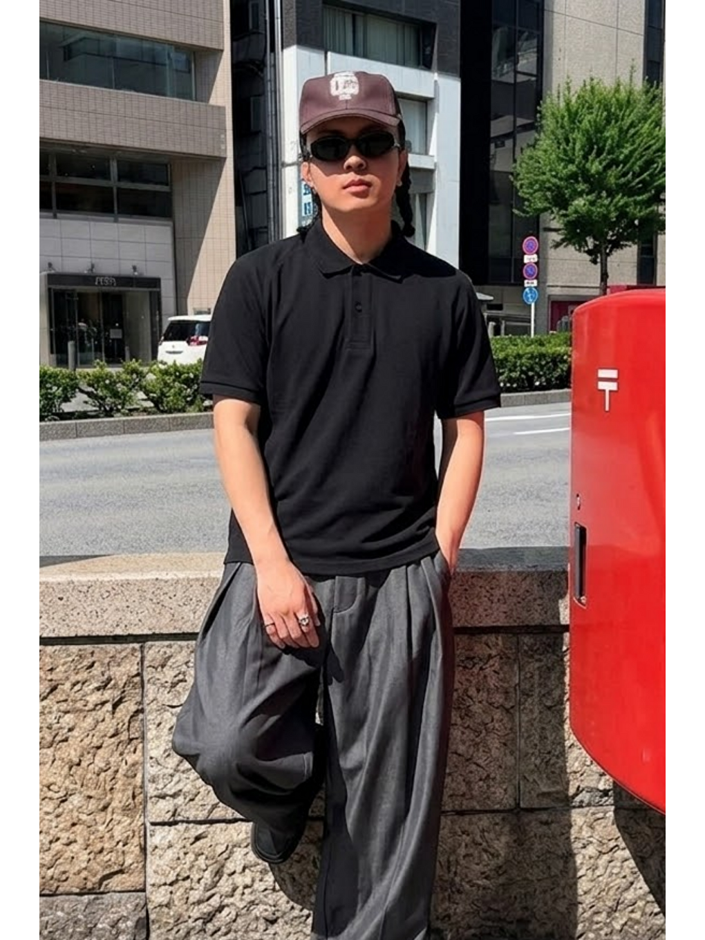 Erkek Straight Fit Siyah Polo Yaka Tişört-2