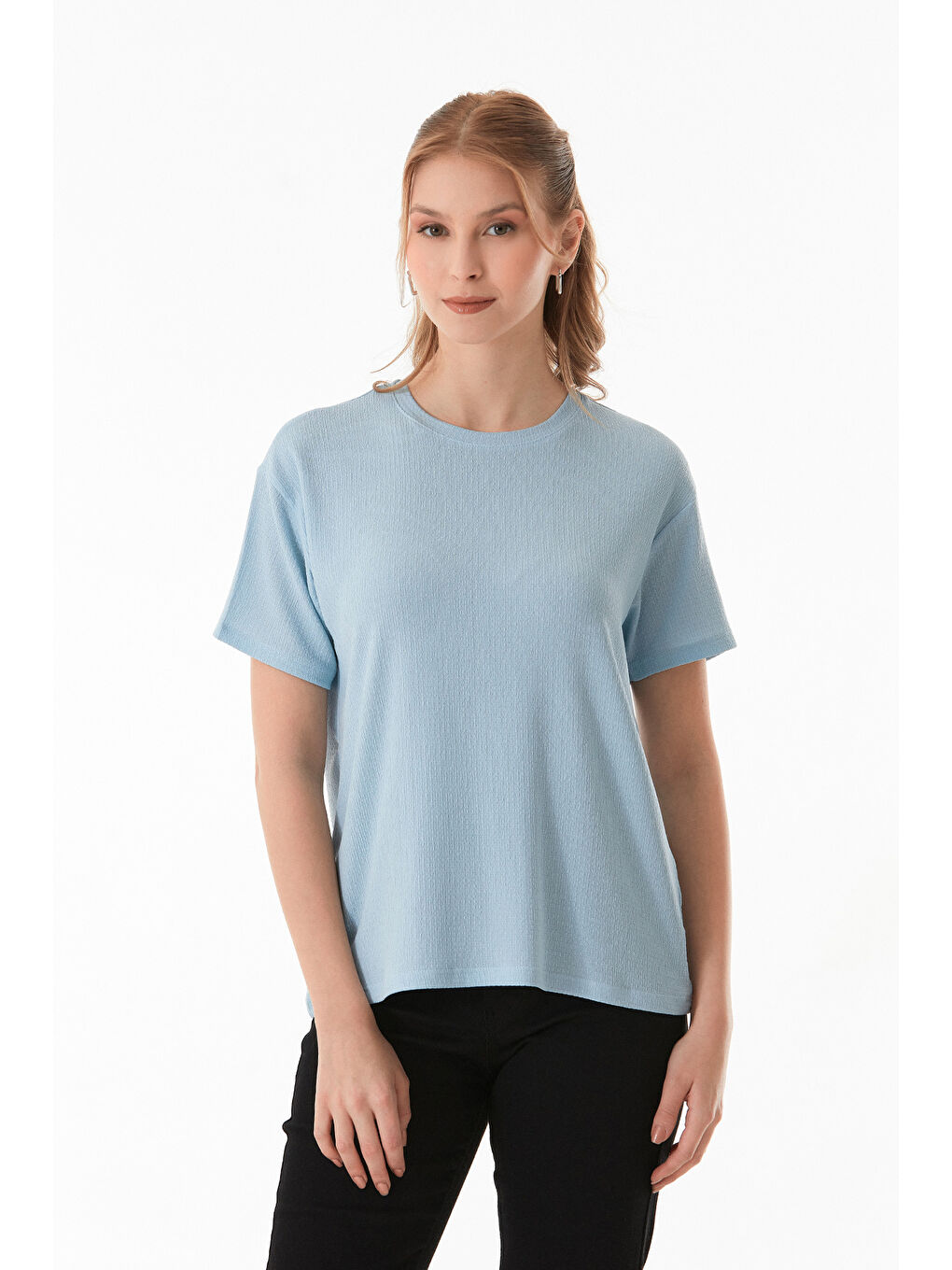 Mavi Basic Bürümcük Kumaş Tişört