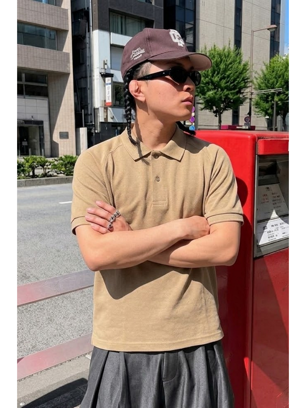 Ekru Erkek Straight Fit Krem Polo Yaka Tişört-1