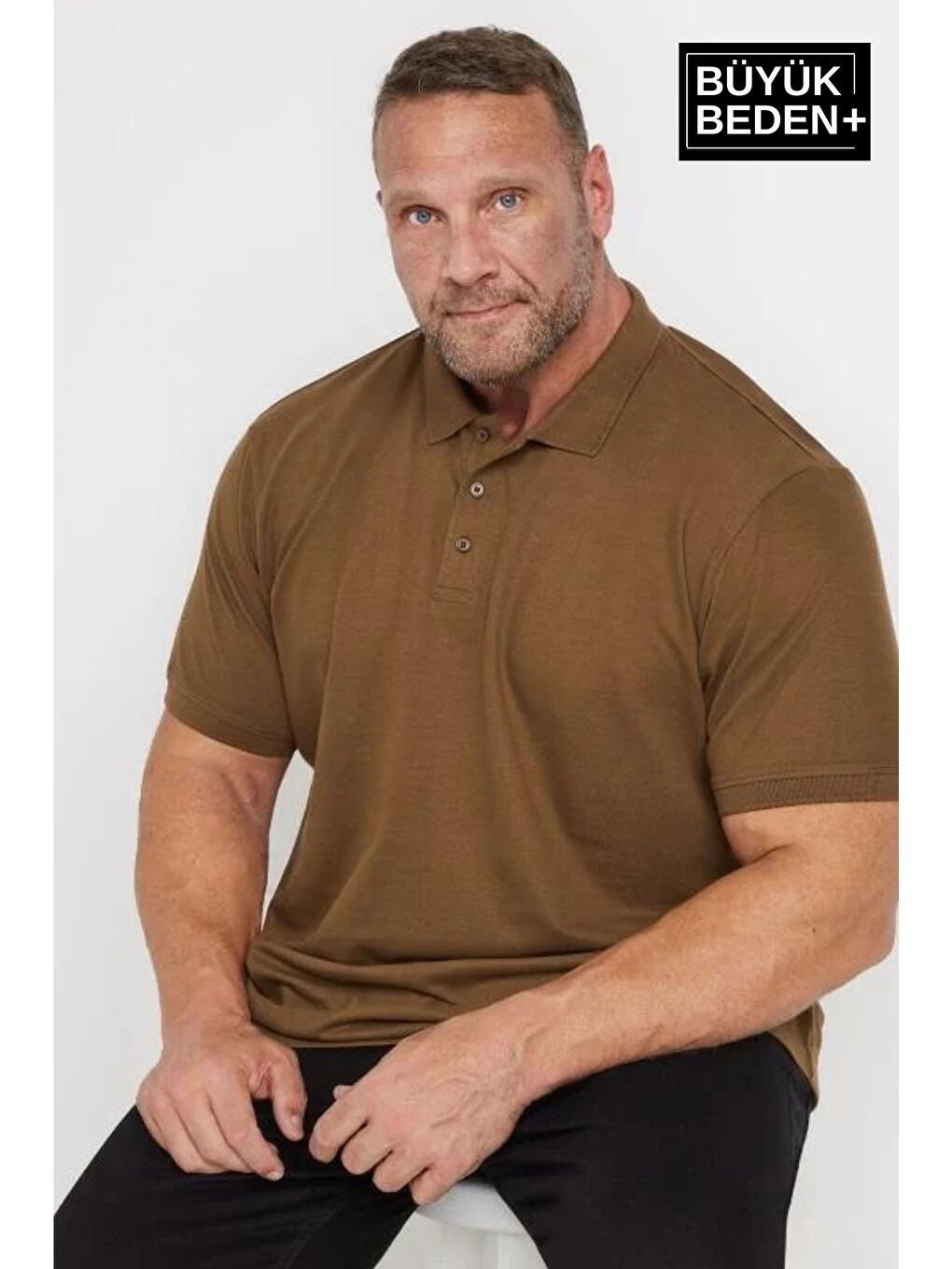 Kahverengi Erkek Polo Yaka Tişört SPR25BPL25-1